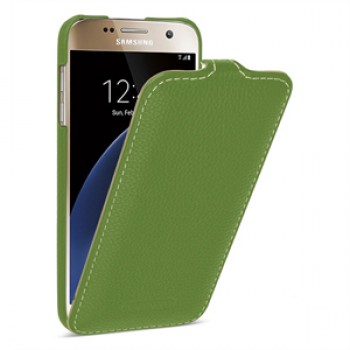 Кожаный чехол вертикальная книжка (нат. кожа) для Samsung Galaxy S7