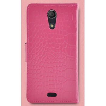 Чехол портмоне глянцевый крокодил для Sony Xperia ZR Розовый