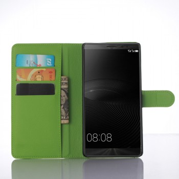 Чехол портмоне подставка на силиконовой основе с магнитной защелкой для Huawei Mate 8 Зеленый