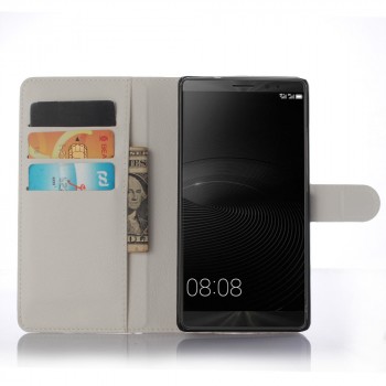 Чехол портмоне подставка на силиконовой основе с магнитной защелкой для Huawei Mate 8 Белый