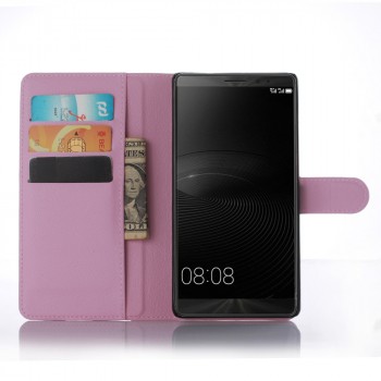 Чехол портмоне подставка на силиконовой основе с магнитной защелкой для Huawei Mate 8 Розовый