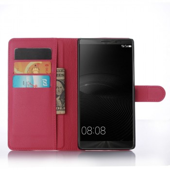 Чехол портмоне подставка на силиконовой основе с магнитной защелкой для Huawei Mate 8 Пурпурный