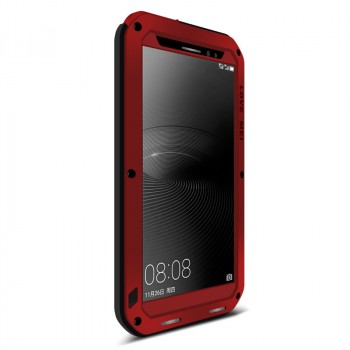 Эксклюзивный многомодульный ультрапротекторный пылевлагозащищенный ударостойкий нескользящий чехол алюминиево-цинковый сплав/силиконовый полимер для Huawei Mate 8 Красный