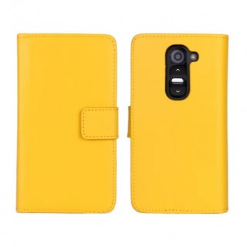 Чехол портмоне с застежкой для LG Optimus G2 mini (d620 d618) Желтый