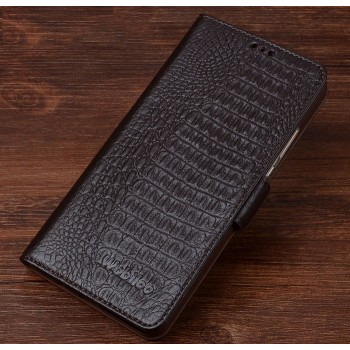 Кожаный чехол портмоне (нат. кожа крокодила) для Huawei Mate 8 Коричневый