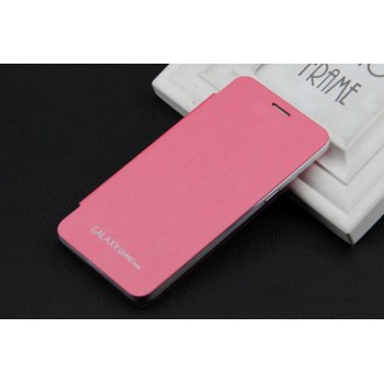 Полиуретановый встраиваемый чехол флип для Samsung Galaxy Grand Prime Розовый