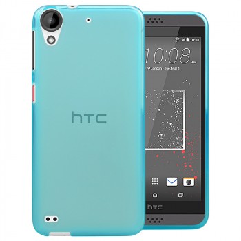 Силиконовый матовый полупрозрачный чехол для HTC Desire 530/630 Голубой