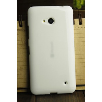 Силиконовый глянцевый непрозрачный чехол для Microsoft Lumia 640 Белый
