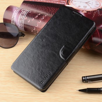 Чехол портмоне подставка на силиконовой основе с магнитной защелкой для HTC Desire 530/630 Черный