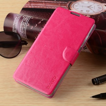 Чехол портмоне подставка на силиконовой основе с магнитной защелкой для HTC Desire 530/630 Пурпурный