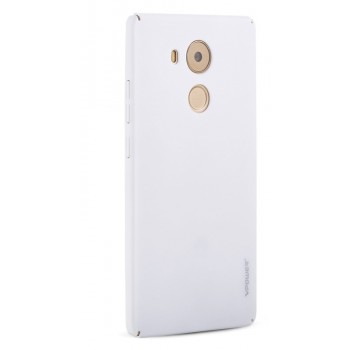 Пластиковый матовый непрозрачный чехол c дополнительной защитой торцов для Huawei Mate 8 Белый