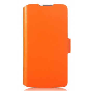 Тонкий чехол флип-подставка с застежкой для LG L90 Оранжевый