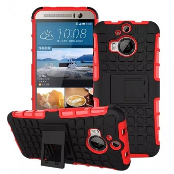 Антиударный силиконовый чехол экстрим защита с подставкой для HTC One M9+ Красный
