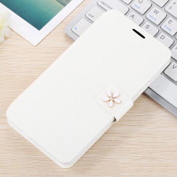Текстурный чехол флип с дизайнерской застежкой и отделением для карт для Huawei Honor 4C Pro Белый