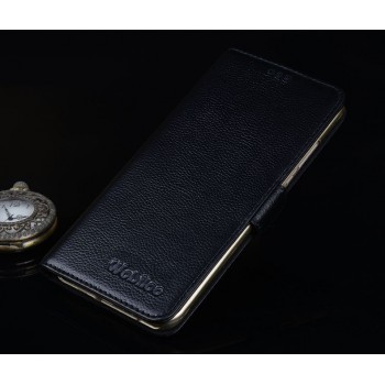 Кожаный чехол портмоне (нат. кожа) для Huawei Honor 4C Pro Черный