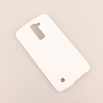 Пластиковый матовый непрозрачный чехол для LG K10 Белый