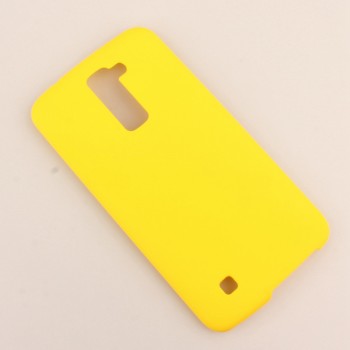 Пластиковый матовый непрозрачный чехол для LG K10 Желтый