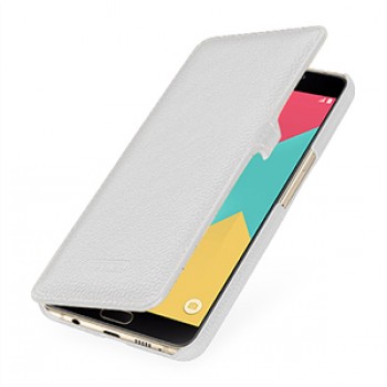 Кожаный чехол горизонтальная книжка (нат. кожа) с крепежной застежкой для Samsung Galaxy A9