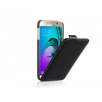 Кожаный чехол вертикальная книжка с крепежной застежкой для Samsung Galaxy S7