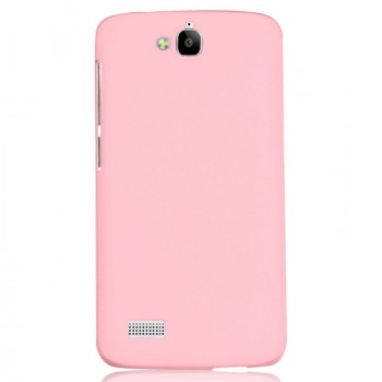 Пластиковый матовый непрозрачный чехол для Huawei Honor 3C Lite Розовый