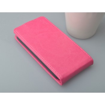 Глянцевый чехол вертикальная книжка на пластиковой основе с магнитной застежкой для OnePlus One Пурпурный