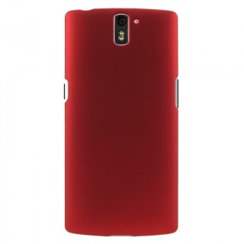 Пластиковый матовый непрозрачный чехол для OnePlus One Красный