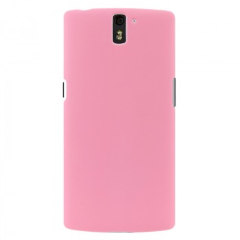 Пластиковый матовый непрозрачный чехол для OnePlus One Розовый