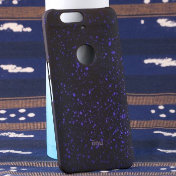 Пластиковый матовый дизайнерский чехол с голографическим принтом Звезды для Google Huawei Nexus 6P Фиолетовый