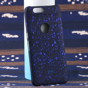 Пластиковый матовый дизайнерский чехол с голографическим принтом Звезды для Google Huawei Nexus 6P Синий