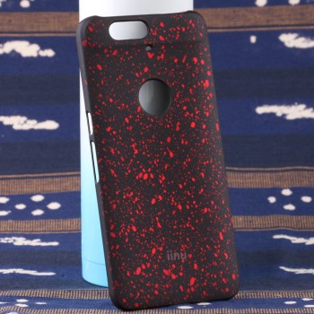 Пластиковый матовый дизайнерский чехол с голографическим принтом Звезды для Google Huawei Nexus 6P Красный