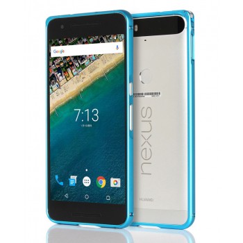 Металлический бампер для Google Huawei Nexus 6P Голубой