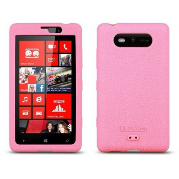 Силиконовый премиум софт-тач чехол для Nokia Lumia 820 Розовый