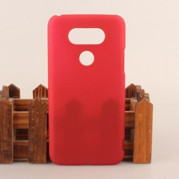 Пластиковый матовый непрозрачный чехол для LG G5 Красный