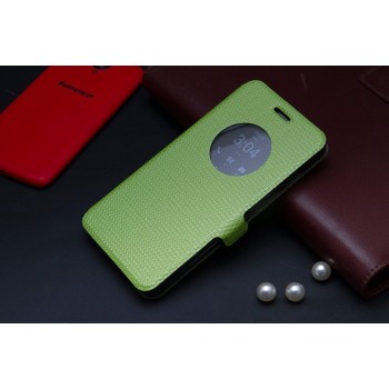 Чехол флип с активным окном и застежкой для ASUS Zenfone 5 Зеленый