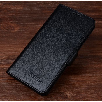 Кожаный чехол портмоне (нат. кожа) для Xiaomi MI5 Черный