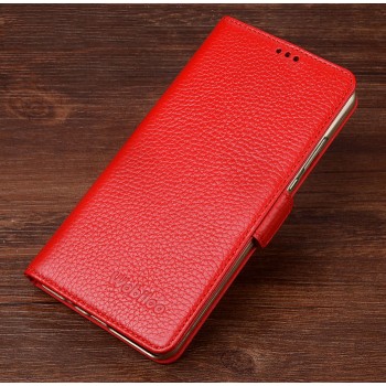 Кожаный чехол портмоне (нат. кожа) для Xiaomi MI5 Красный