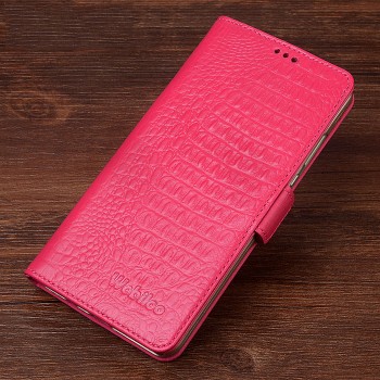 Кожаный чехол портмоне (нат. кожа крокодила) для Xiaomi MI5 Розовый