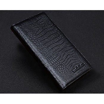 Кожаный чехол-портмоне (нат. кожа крокодила) для Sony Xperia C3 Черный