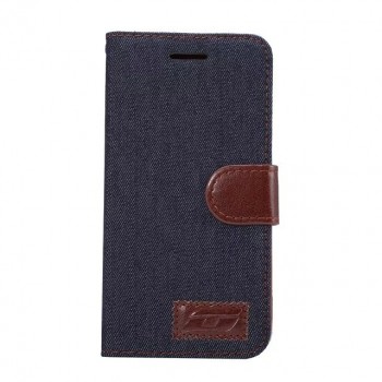 Чехол портмоне подставка с джинсовой текстурой, магнитной защелкой и пластиковой основой для LG G5 Черный