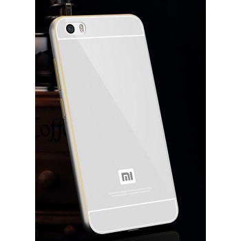 Двухкомпонентный чехол с металлическим бампером с золотой окантовкой и поликарбонатной накладкой для Xiaomi MI5 Белый