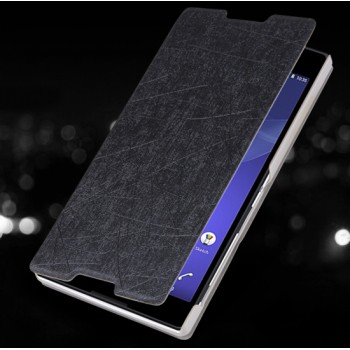 Текстурный чехол-флип на присоске для Sony Xperia C3 Черный