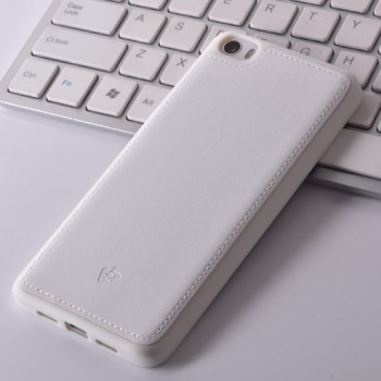 Силиконовый дизайнерский фигурный чехол текстура Кожа для Xiaomi MI5 Белый