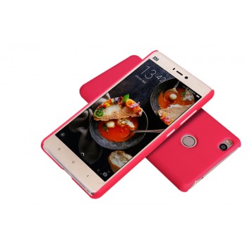 Пластиковый матовый нескользящий премиум чехол для Xiaomi Mi4S Красный