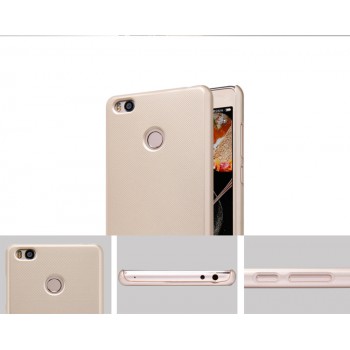 Пластиковый матовый нескользящий премиум чехол для Xiaomi Mi4S Бежевый