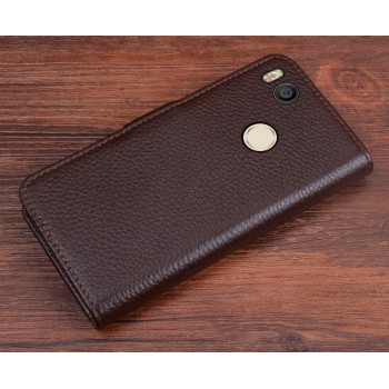Кожаный чехол портмоне (нат. кожа) с магнитной застежкой для Xiaomi Mi4S Коричневый
