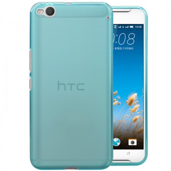 Силиконовый матовый полупрозрачный чехол для HTC One X9 Голубой