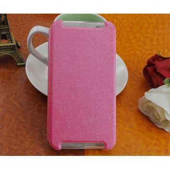 Чехол флип подставка на силиконовой основе текстура Линии для HTC One X9 Розовый