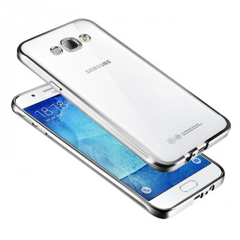 Силиконовый матовый полупрозрачный чехол с покрытием Металлик для Samsung Galaxy J7 (2016) Белый