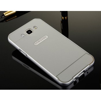 Двухкомпонентный чехол с металлическим бампером и поликарбонатной накладкой для Samsung Galaxy J7 (2016) Серый
