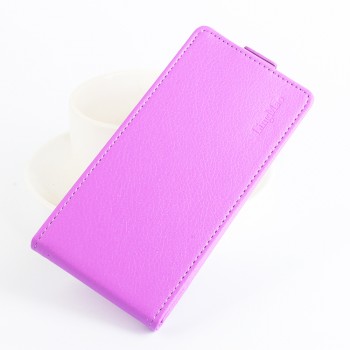 Чехол вертикальная книжка на силиконовой основе с магнитной застежкой и отделением для карт для LG K4 Фиолетовый